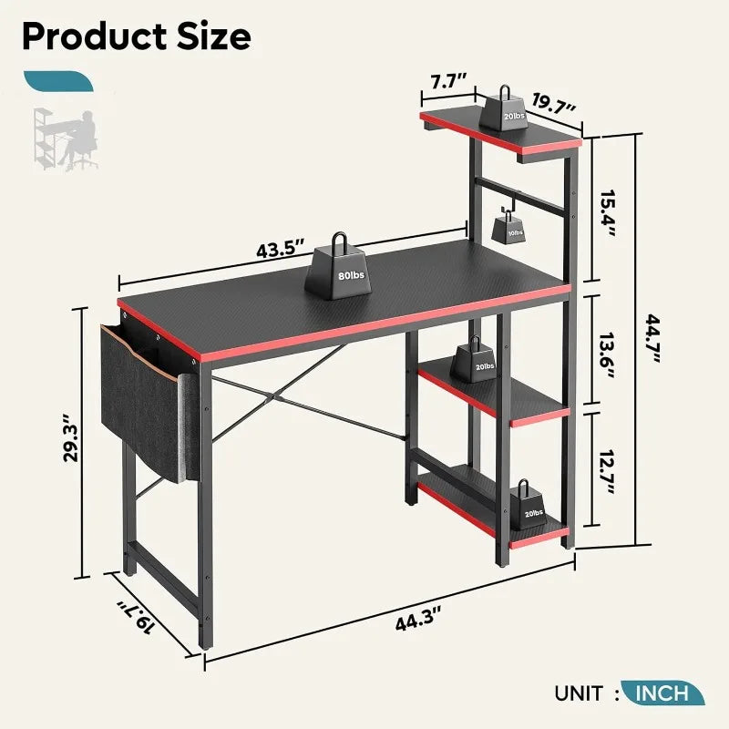 Bestier 44-Inch Gaming Desk